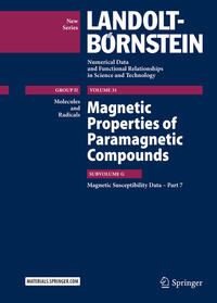 Vorderes Coverbild Magnetic Properties of Paramagnetic Compounds