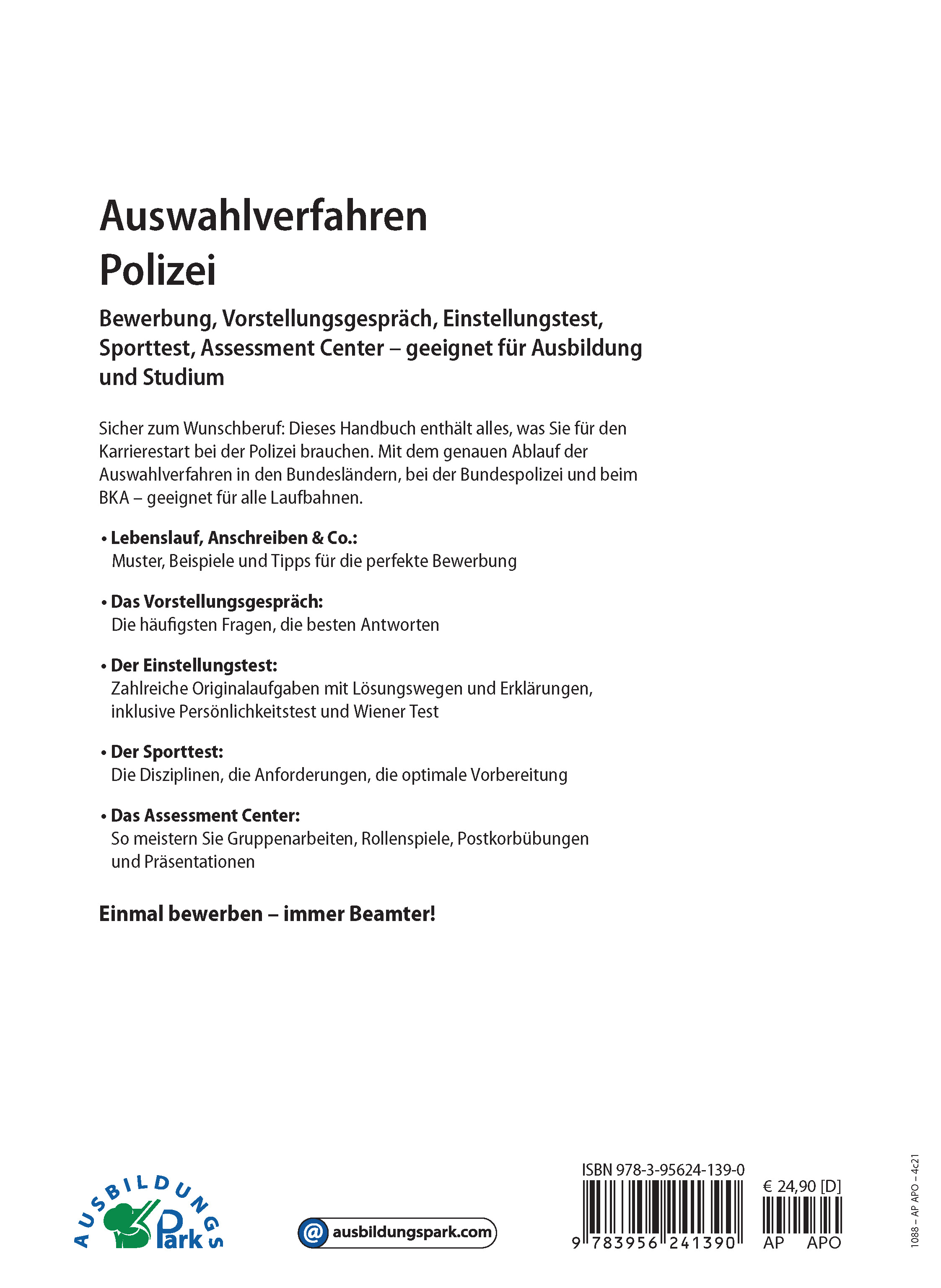 Rückseitencover Auswahlverfahren Polizei