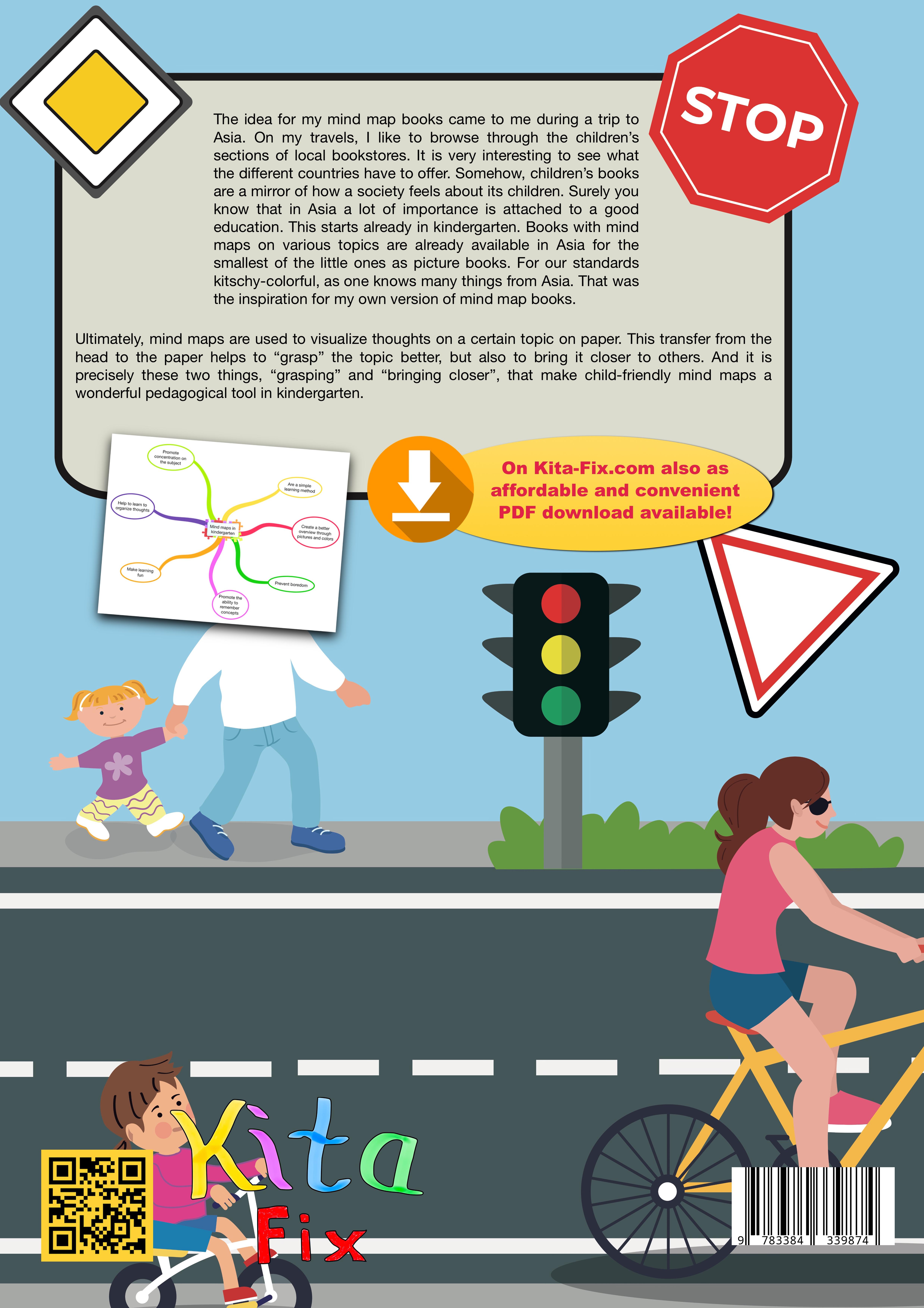 Rückseitencover KitaFix-Mindmap Traffic (Ready-made thought maps for Preschool work in Daycare and Kindergarten)