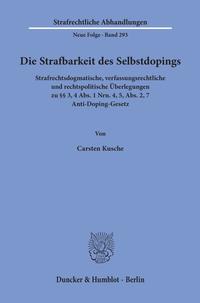 Vorderes Coverbild Die Strafbarkeit des Selbstdopings.