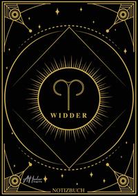 Vorderes Coverbild Edles Notizbuch Sternzeichen Widder | Designed by Alfred Herler