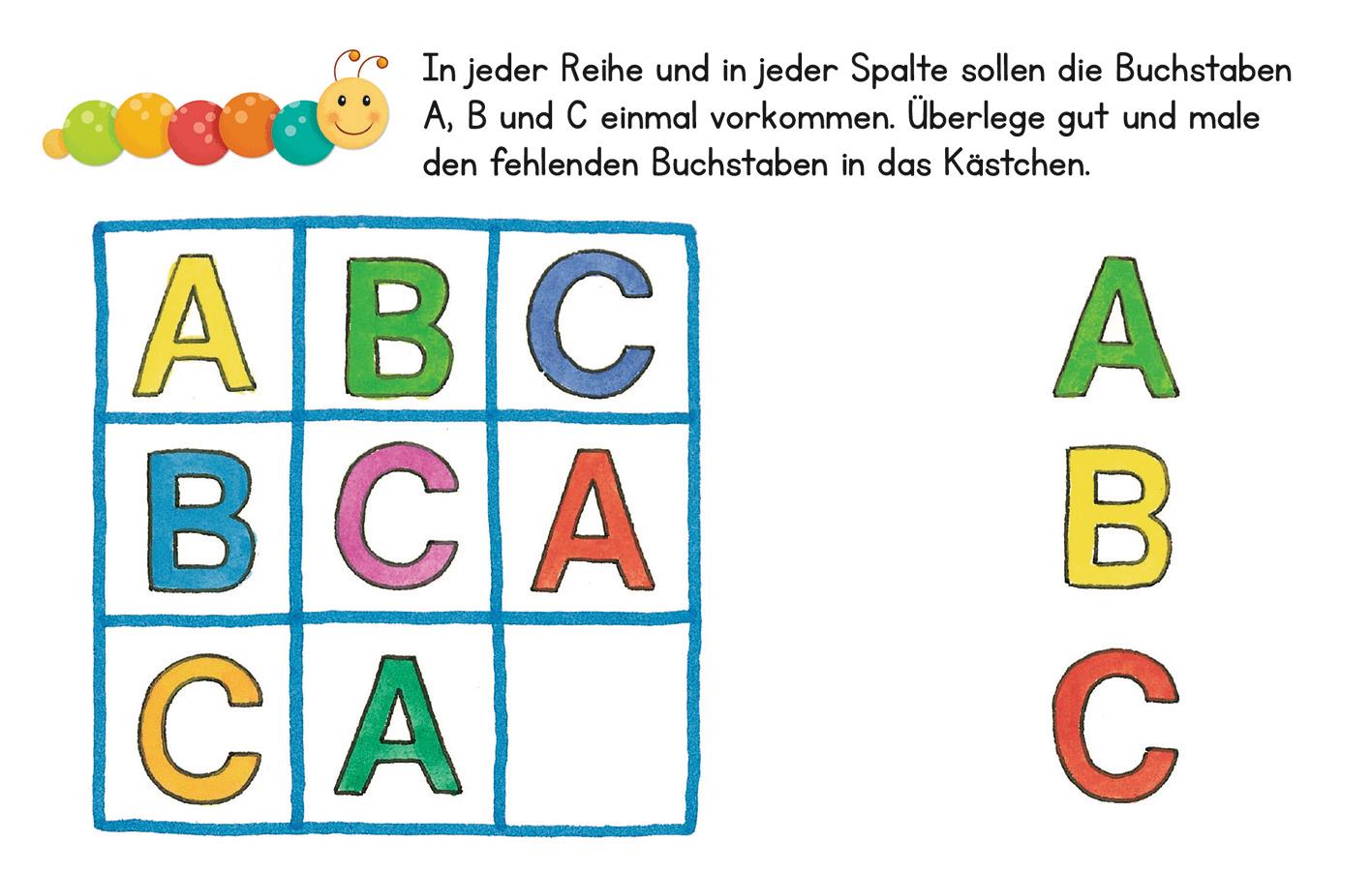 Beispielinhalt (Bild) Lernraupe – Erste Buchstaben