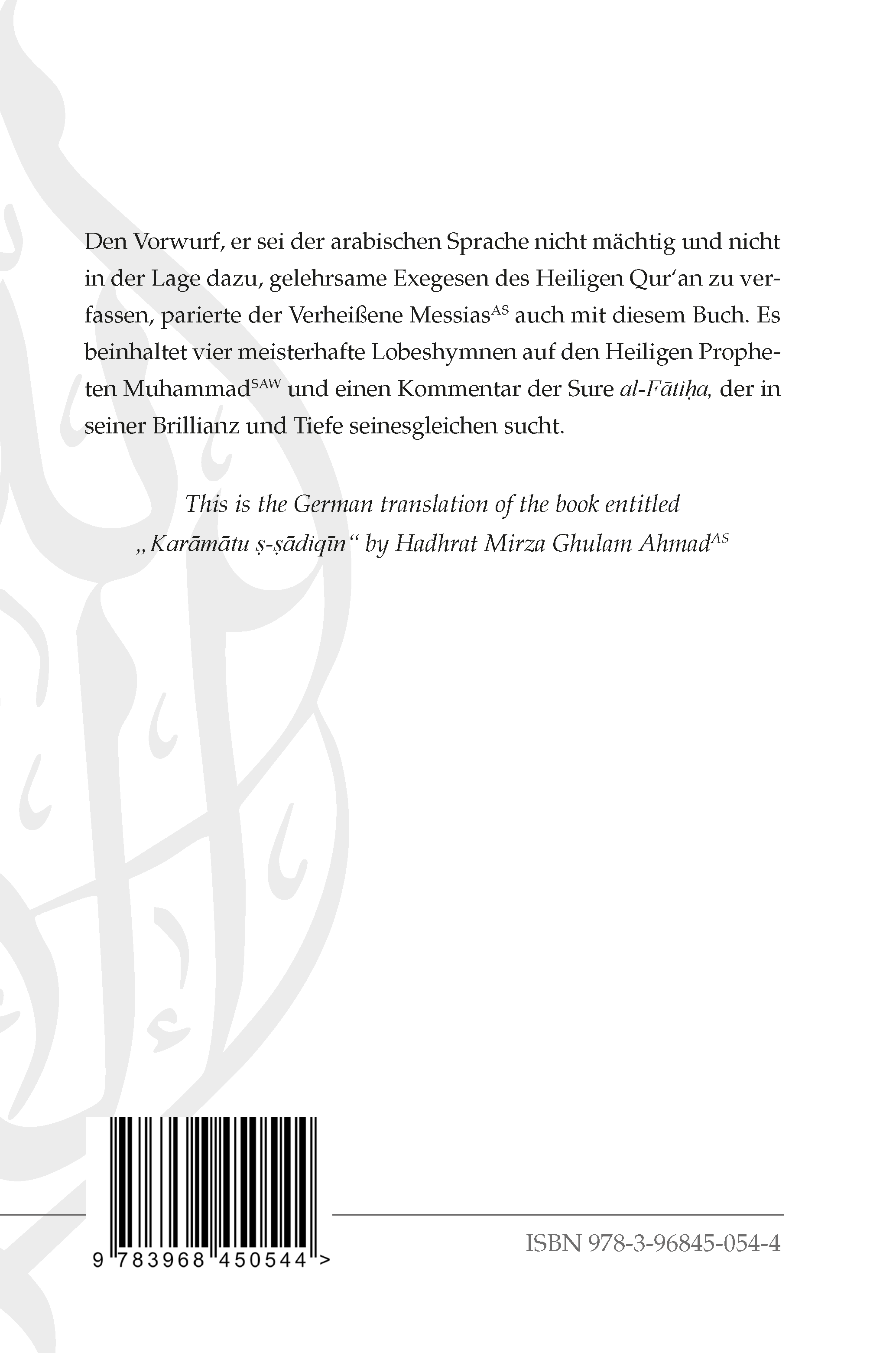 Rückseitencover Die Wunder der Wahrhaftigen