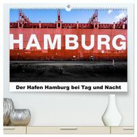Vorderes Coverbild Der Hafen Hamburg bei Tag und Nacht (hochwertiger Premium Wandkalender 2025 DIN A2 quer), Kunstdruck in Hochglanz