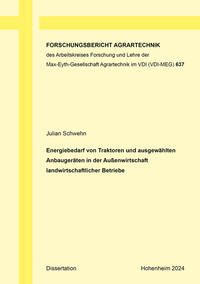 Vorderes Coverbild Energiebedarf von Traktoren und ausgewählten Anbaugeräten in der Außenwirtschaft landwirtschaftlicher Betriebe
