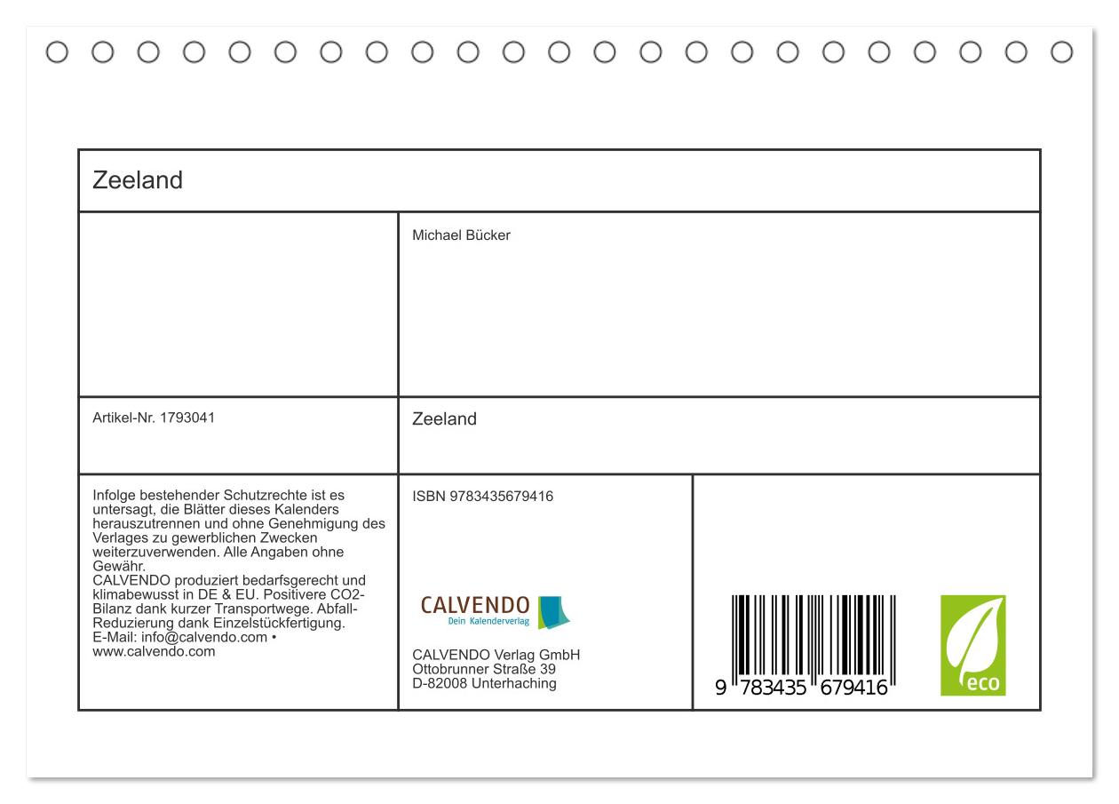 Beispielinhalt (Bild) Zeeland (Tischkalender 2025 DIN A5 quer), CALVENDO Monatskalender