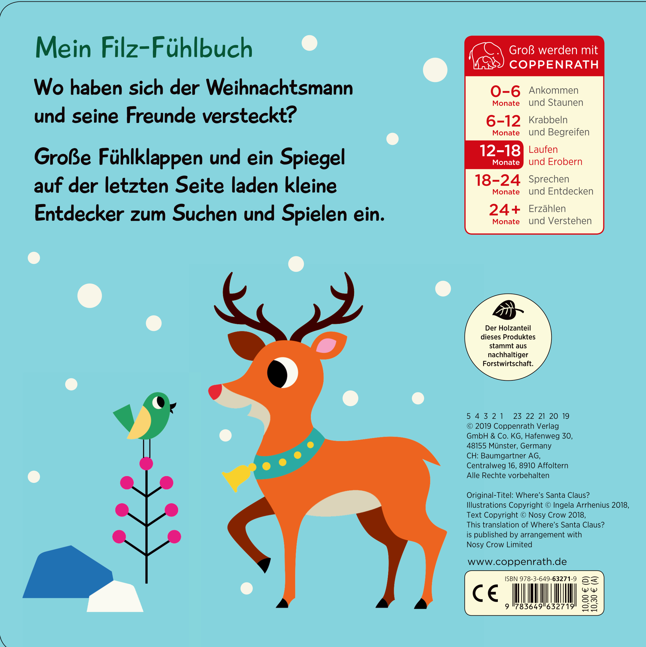 Rückseitencover Mein Filz-Fühlbuch: Kuckuck, lieber Weihnachtsmann!