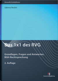 Vorderes Coverbild Das 1x1 des RVG