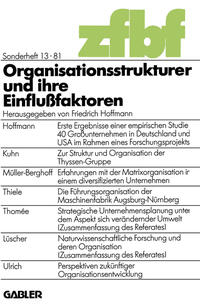 Vorderes Coverbild Organisationsstrukturen und ihre Einflußfaktoren