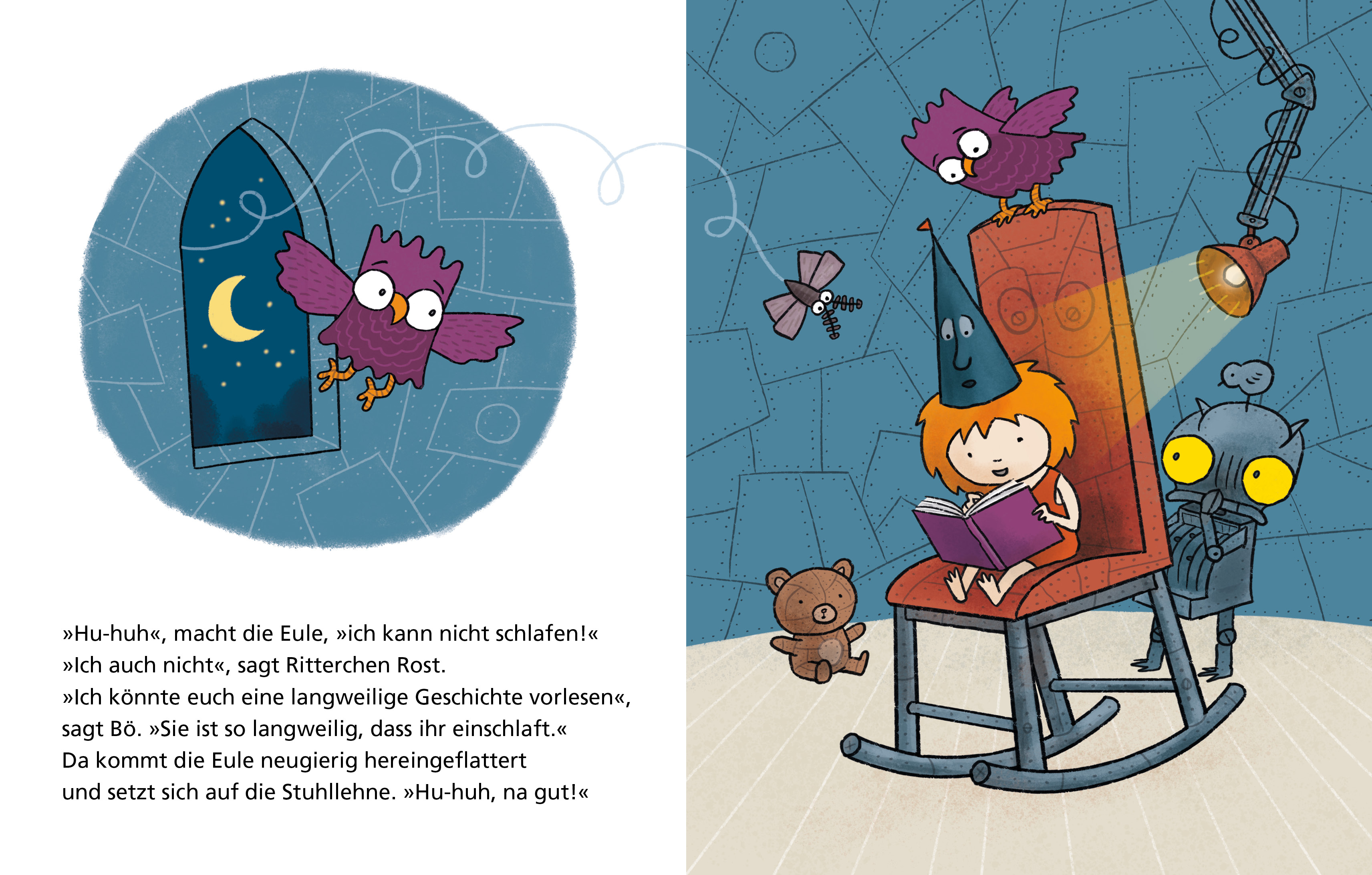 Beispielinhalt (Bild) Ritterchen Rost - Wer wacht in der Nacht? (Ritterchen Rost, Bd. 5)