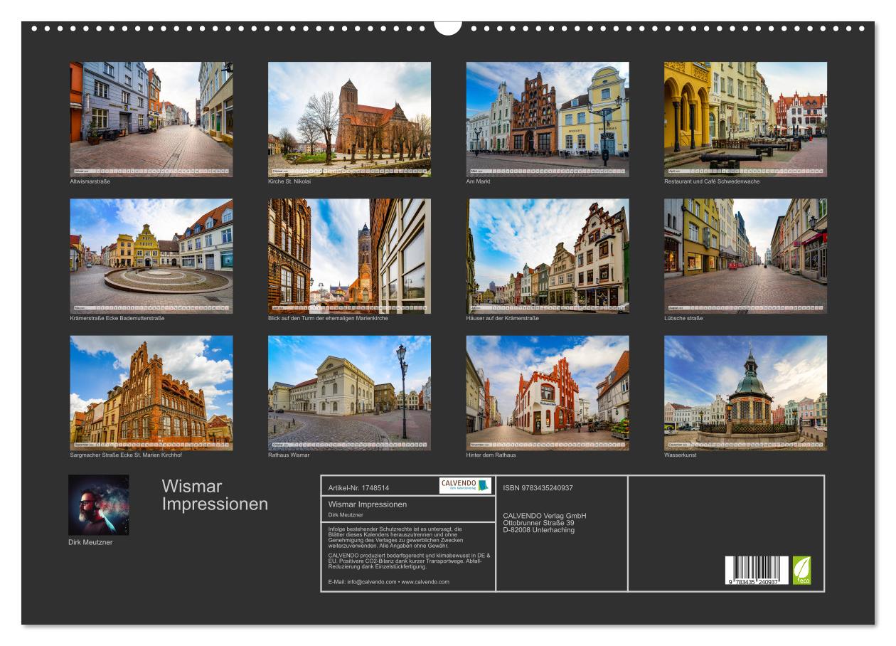 Beispielinhalt (Bild) Wismar Impressionen (Wandkalender 2025 DIN A2 quer), CALVENDO Monatskalender