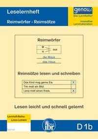 Vorderes Coverbild D1b Leselernheft - Reimwörter und Reimsätze