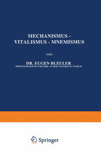 Vorderes Coverbild Mechanismus — Vitalismus — Mnemismus