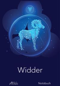 Vorderes Coverbild Sternzeichen Widder Notizbuch | Designed by Alfred Herler