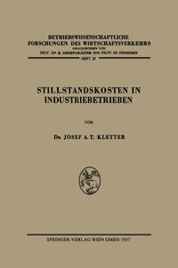 Vorderes Coverbild Stillstandskosten in Industriebetrieben
