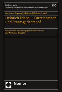 Vorderes Coverbild Heinrich Triepel – Parteienstaat und Staatsgerichtshof