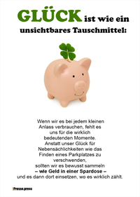 Vorderes Coverbild Glück ist wie ein unsichtbares Tauschmittel