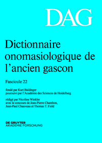 Vorderes Coverbild Dictionnaire onomasiologique de l’ancien gascon (DAG). Fascicule 22