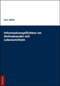 Vorderes Coverbild Informationspflichten im Onlinehandel mit Lebensmitteln