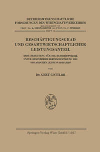 Vorderes Coverbild Beschäftigungsgrad und Gesamtwirtschaftlicher Leistungsanteil