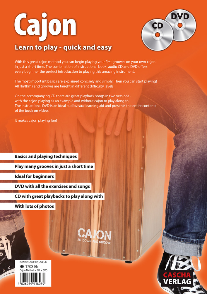 Rückseitencover Cajon: Learn to play - quick and easy + CD + DVD