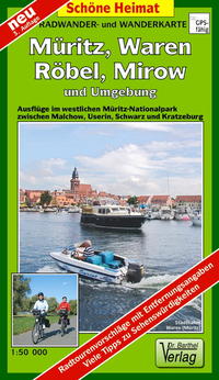 Vorderes Coverbild Radwander- und Wanderkarte Müritz, Waren, Röbel, Mirow und Umgebung