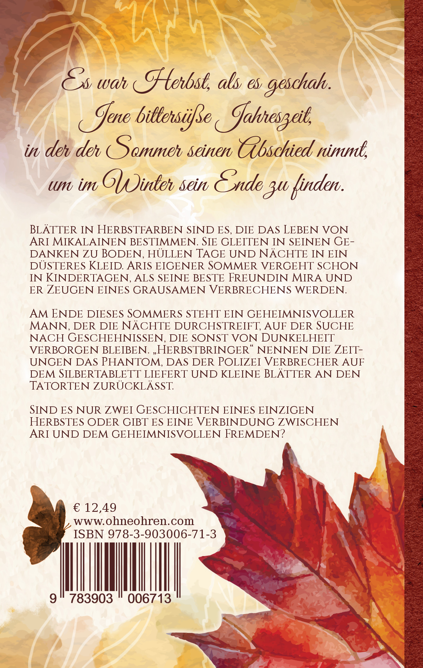 Rückseitencover Die Blätter des Herbstbringers