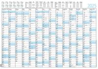 Vorderes Coverbild Zettler - Jahresplaner 2025, 86x61cm, Plakatkalender mit 14 Monaten auf 1 Seite, Mondphasen, Arbeitstage-, Tages- und Wochenzählung, Ferientermine und deutsches Kalendarium