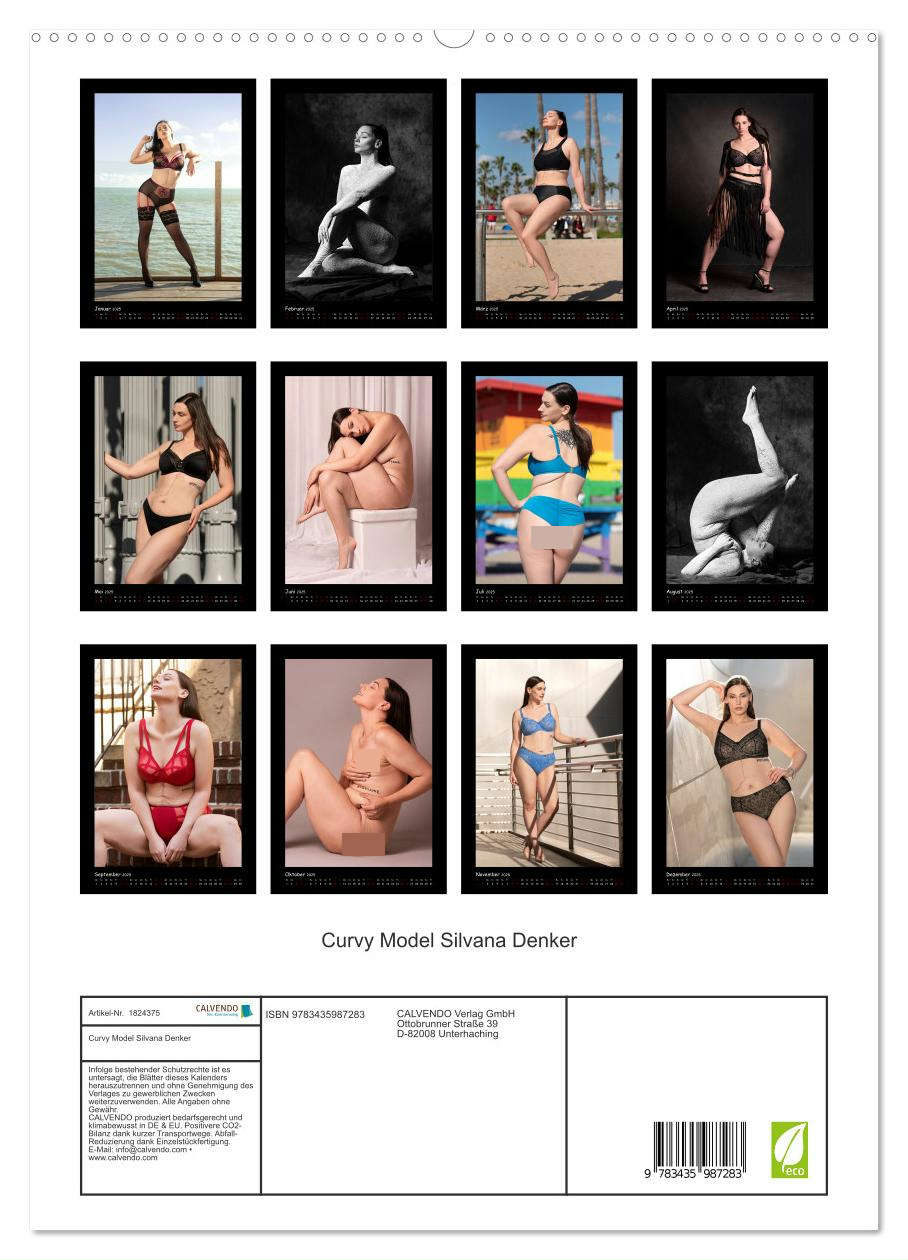 Beispielinhalt (Bild) Curvy Model Silvana Denker (hochwertiger Premium Wandkalender 2025 DIN A2 hoch), Kunstdruck in Hochglanz
