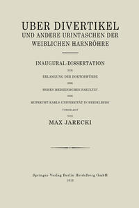 Vorderes Coverbild Über Divertikel und Andere Urintaschen der Weiblichen Harnröhre