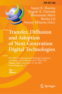 Vorderes Coverbild Transfer, Diffusion and Adoption of Next-Generation Digital Technologies