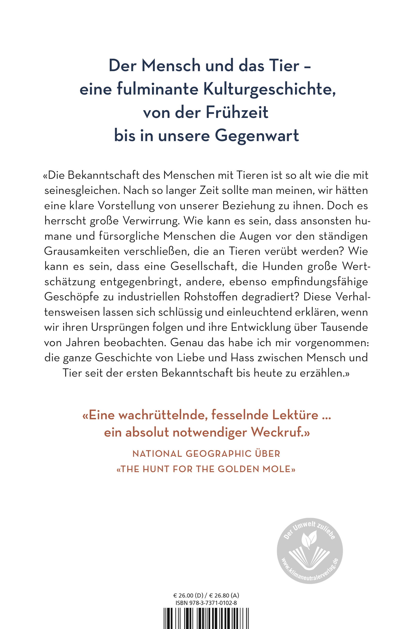 Rückseitencover Der Mensch und das Biest