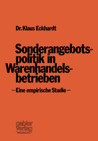 Vorderes Coverbild Sonderangebotspolitik in Warenhandelsbetrieben