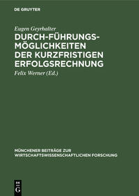 Vorderes Coverbild Durchführungsmöglichkeiten der kurzfristigen Erfolgsrechnung