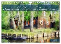 Vorderes Coverbild Spreewald Aquarell Impressionen (Wandkalender 2025 DIN A4 quer), CALVENDO Monatskalender