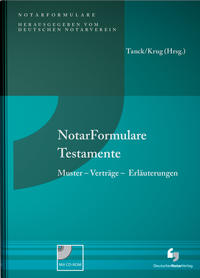 Vorderes Coverbild NotarFormulare Testamente