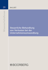 Vorderes Coverbild Steuerliche Behandlung von Verlusten bei der Unternehmensumwandlung