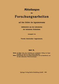 Vorderes Coverbild Mitteilungen über Forschungsarbeiten auf dem Gebiete des Ingenieurwesens