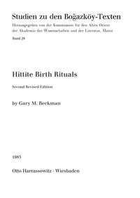 Vorderes Coverbild Hittite Birth Rituals