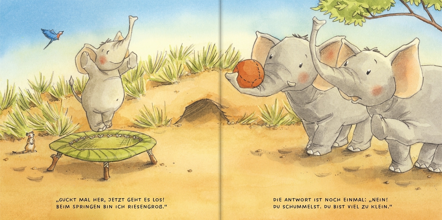 Beispielinhalt (Bild) Kleiner Elefant ganz groooß