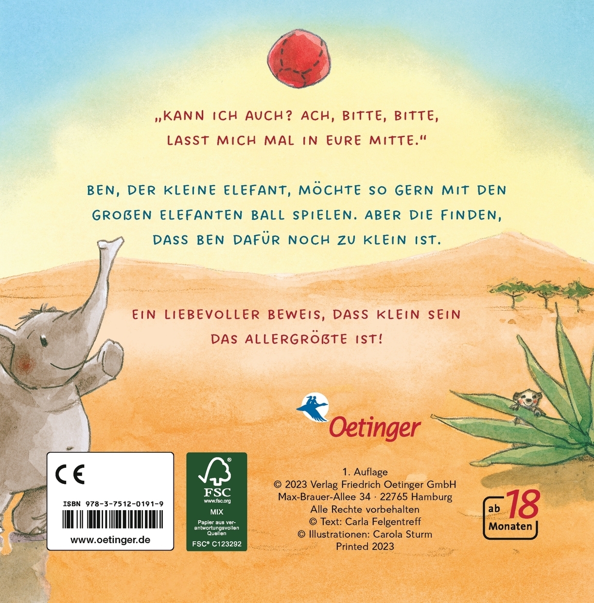 Rückseitencover Kleiner Elefant ganz groooß