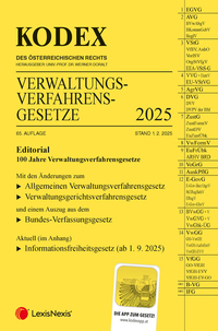 Vorderes Coverbild KODEX Verwaltungsverfahrensgesetze (AVG) 2025 - inkl. App
