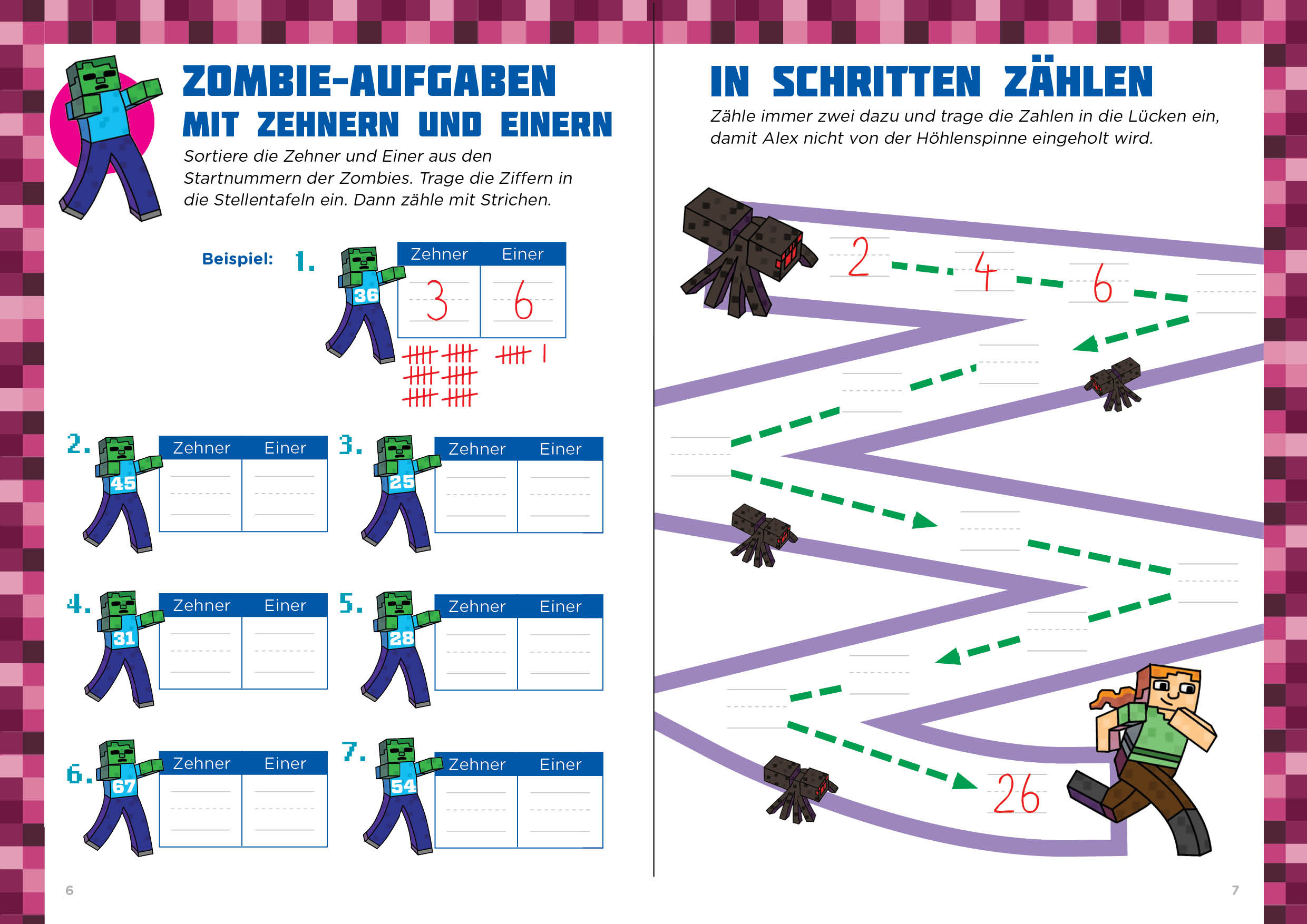 Beispielinhalt (Bild) Mathe für Minecrafter - Plus und Minus