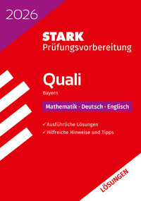 Vorderes Coverbild STARK Lösungen zu Mathematik, Deutsch, Englisch 9. Klasse - Quali Mittelschule 2026 Bayern - Prüfungsvorbereitung