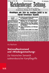 Vorderes Coverbild Nationalbesitzstand und »Wiedergutmachung«