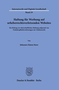 Vorderes Coverbild Haftung für Werbung auf urheberrechtsverletzenden Websites.