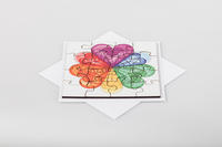 Vorderes Coverbild Herzgeometrie Holz-Puzzle (mit Klappkarte und Kuvert)