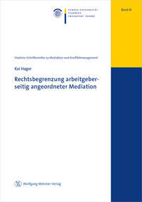 Vorderes Coverbild Rechtsbegrenzung arbeitgeberseitig angeordneter Mediation
