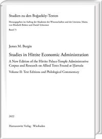 Vorderes Coverbild Studies in Hittite Economic Administration