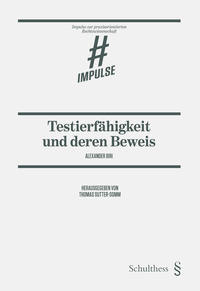 Vorderes Coverbild Testierfähigkeit und deren Beweis